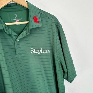 Fairway & Greene XL Golf Polo Shirt Dicky Pride PGA Tour green Striped Flaw Read